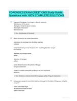 FORENSICS EXAM QUESTIONS Study Guide | Questions  with 100% COMPLETE SOLUTIONS