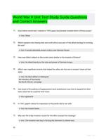 World War II Unit Test Study Guide Questions and Correct Answers