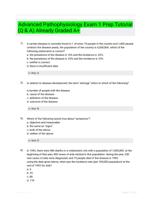 Advanced Pathophysiology Exam 1 Prep Tutorial (Q & A) Already Graded A+