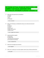 SPI EXAM ACTUAL EXAM 60 QUESTIONS AND CORRECT DETAILED ANSWERS WITH RATIONALES ANSWERS ALREADY GRADED A+