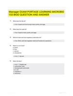 Manager EXAM PORTAGE LEARNING  MICROBIO 155 BIOD QUESTION AND  ANSWER