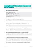 security forces RFL Study Guide Questions and Correct Answers