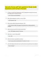 Security forces self test questions Study Guide Questions and Correct Answers