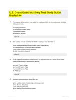 U.S. Coast Guard Auxiliary Test Study Guide Graded A+