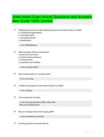 state board Exam Actual Questions and Answers New Guide 100% Correct