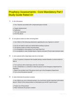 Prophecy Assessments - Core Mandatory Part I Study Guide Rated A+