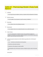 NURS 251 - Pharmacology Module 6 Study Guide Rated A+