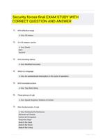 Security forces final EXAM STUDY WITH  CORRECT QUESTION AND ANSWER