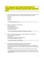 UST Inspector Quiz EXAM QUESTIONS (39 TERMS) WITH VERIFIED DEFINITIONS UPDATED 2024