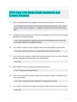 EPIC Care Link Study Guide Questions and Correct Answers