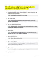 NR 565 - advanced pharmacology midterm - Chamberlain Study Guide Rated A+