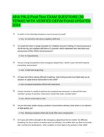 AHA PALS Post-Test EXAM QUESTIONS (50 TERMS) WITH VERIFIED DEFINITIONS UPDATED 2024