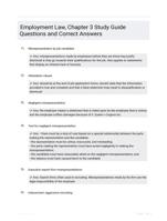 Employment Law, Chapter 3 Study Guide Questions and Correct Answers