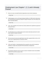 Employment Law Chapter 1, 2, 3, and 4 |198 Questions| With Correct Answers.