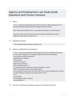 Agency and Employment Law Study Guide Questions and Correct Answers