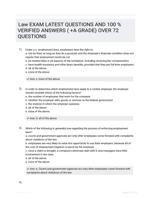 Law EXAM LATEST QUESTIONS AND 100 % VERIFIED ANSWERS ( +A GRADE) OVER 72 QUESTIONS