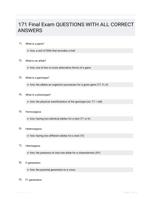 171 Final Exam QUESTIONS  WITH ALL CORRECT ANSWERS