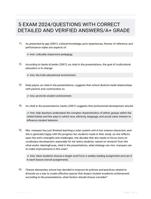 5 EXAM 2024/QUESTIONS WITH CORRECT DETAILED AND VERIFIED ANSWERS/A+ GRADE