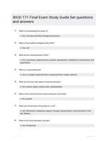 BIOD 171 Final Exam Study Guide Set questions and answers