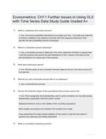 Econometrics: CH11 Further Issues in Using OLS with Time Series Data Study Guide Graded A+