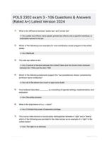 POLS 2302 exam 3 - 106 Questions & Answers (Rated A+) Latest Version 2024