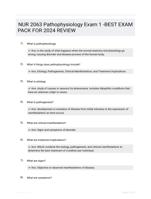 NUR 2063 Pathophysiology Exam 1 -BEST EXAM PACK FOR 2024 REVIEW