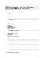 SPI Exam Questions and Correct Answers  2024/2025 COMPLETE SOLUTIONS