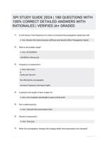 SPI STUDY GUIDE 2024 | 180 QUESTIONS WITH 100% CORRECT DETAILED ANSWERS WITH RATIONALES | VERIFIED |A+ GRADED