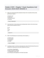 Estate U NYS - Chapter 1 Exam Questions And Answers 2024/2025 GRADED A