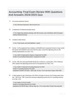 Accounting: Final Exam Review With Questions And Answers 2024/2025 Quiz