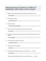 Pathophysiology Test Bank 42 CORRECTLY ANSWERED QUESTIONS LATEST UPDATE