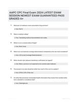 AAPC CPC Final Exam 2024 LATEST  EXAM SESSION NEWEST EXAM GUARANTEED PASS GRADED A+