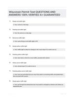 Wisconsin Permit Test QUESTIONS AND ANSWERS 100% VERIFIED A+ GUARANTEED