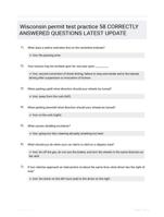 Wisconsin permit test practice 58 CORRECTLY ANSWERED QUESTIONS LATEST UPDATE