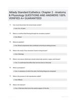 Milady Standard Esthetics: Chapter 2 - Anatomy & Physiology QUESTIONS AND ANSWERS 100% VERIFIED A+ GUARANTEED