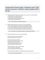 Assessment Study Guide | Questions with 100% Correct Answers | Verified | Latest Update 2024 | 28 Qst