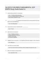 GA DFCS CHILDREN FUNDAMENTAL OCP 805PR Study Guide Rated A+