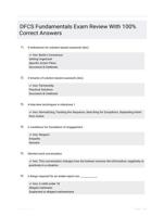 DFCS Fundamentals Exam Review With 100% Correct Answers