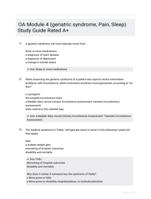 OA Module 4 (geriatric syndrome, Pain, Sleep) Study Guide Rated A+