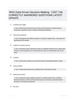 WGU Data Driven Decision Making - C207 146 CORRECTLY ANSWERED QUESTIONS LATEST UPDATE