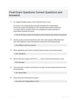 Final Exam Questions Correct Questions and Answers!