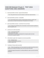 SCM 300 Module 8 Exam 2 . TEST 2024 QUESTIONS AND ANSWERS