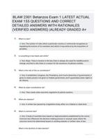 BLAW 2301 Betanzos Exam 1  LATEST  ACTUAL EXAM 155 QUESTIONS AND CORRECT DETAILED ANSWERS WITH RATIONALES (VERIFIED ANSWERS) |ALREADY GRADED A+