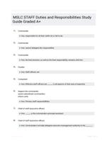 MSLC STAFF Duties and Responsibilities Study Guide Graded A+