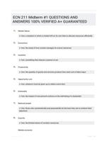 ECN 211 Midterm #1 QUESTIONS AND ANSWERS 100% VERIFIED A+ GUARANTEED