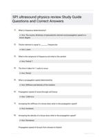 SPI ultrasound physics review Study Guide Questions and Correct Answers