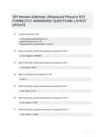 SPI Review Edelman Ultrasound Physics |923 Questions| With Correct Answers.