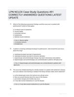 LPN NCLEX Case Study Questions 491 CORRECTLY ANSWERED QUESTIONS LATEST UPDATE