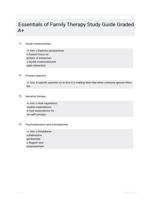 Essentials of Family Therapy Study Guide Graded A+