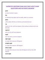 GEOMETRY MIDTERM EXAM 2023-2024 LATEST EXAM  QUESTIONS AND ACCURATE ANSWERS